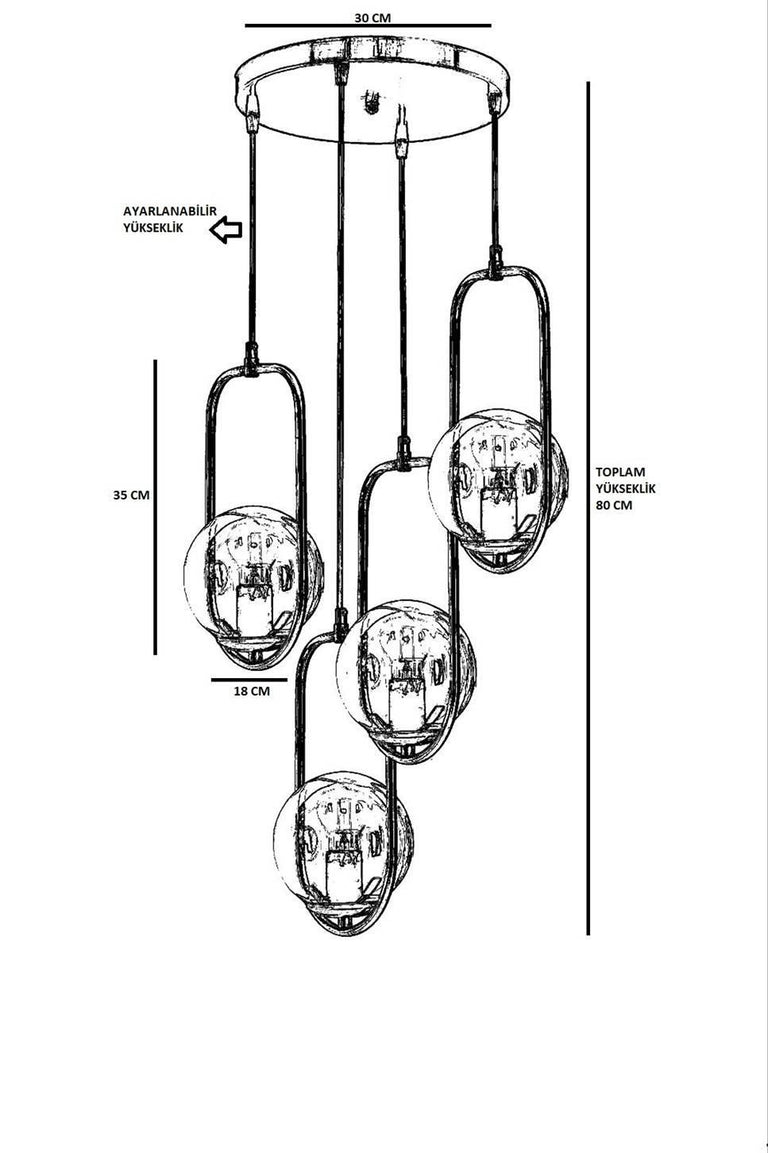 Hanglamp Camilla 4-lichts