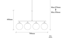 Hanglamp Fazli 4-lichts