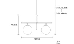 Hanglamp Roe 2-lichts