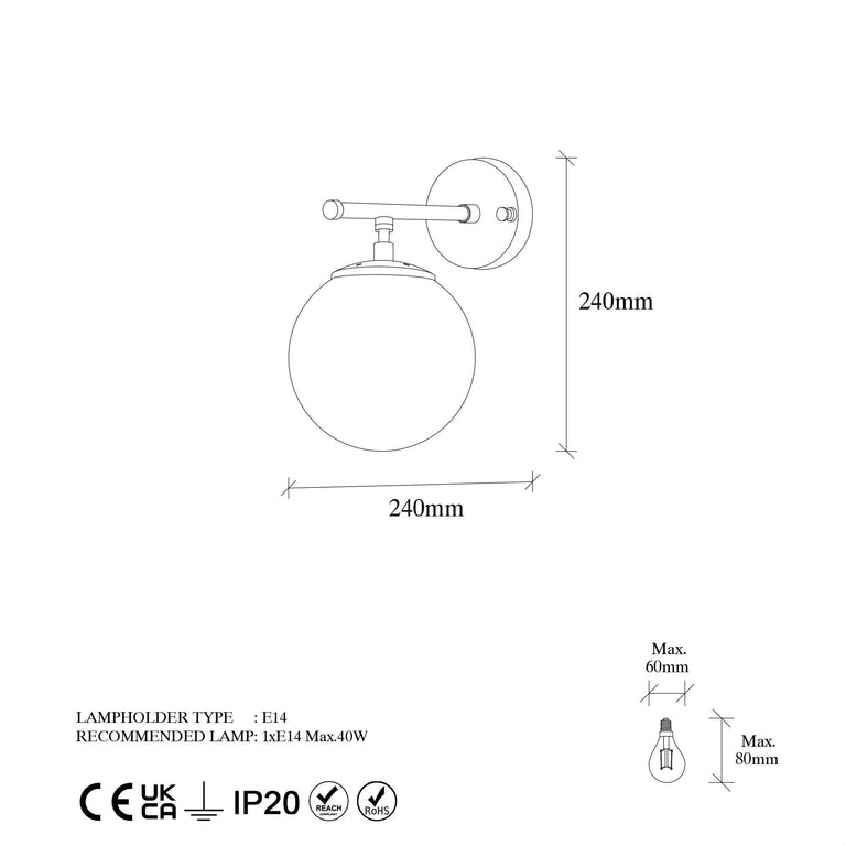 Wandlamp Roe 1-licht