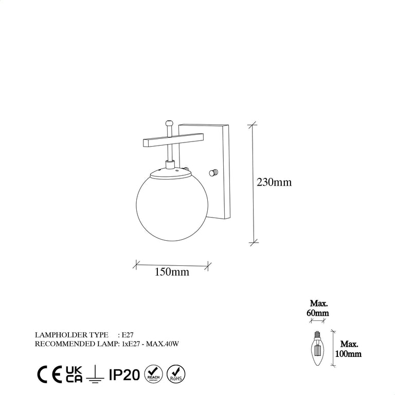 Wandlamp Zahar