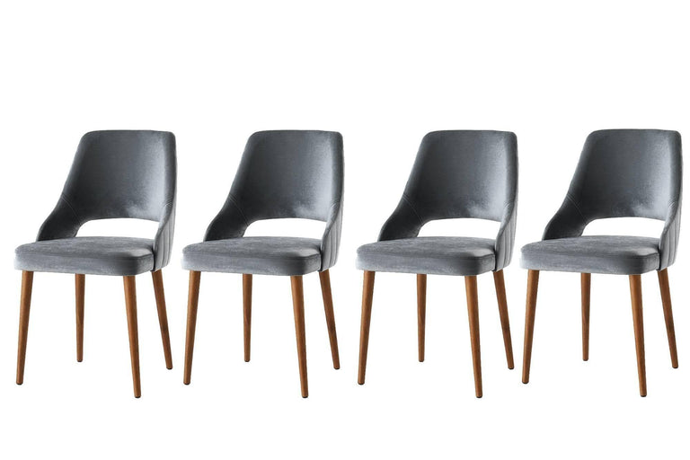 Set van 4 eetkamerstoelen Açelya velvet