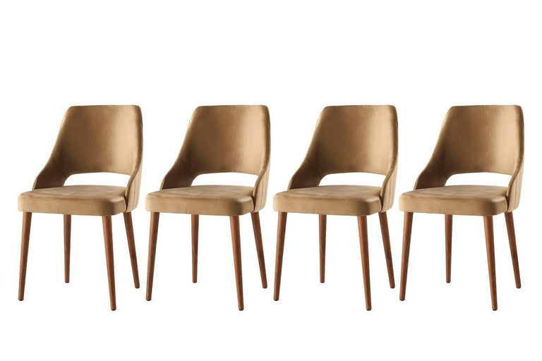 Set van 4 eetkamerstoelen Açelya velvet