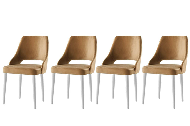 Set van 4 eetkamerstoelen Açelya velvet