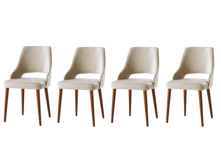 Set van 4 eetkamerstoelen Açelya velvet