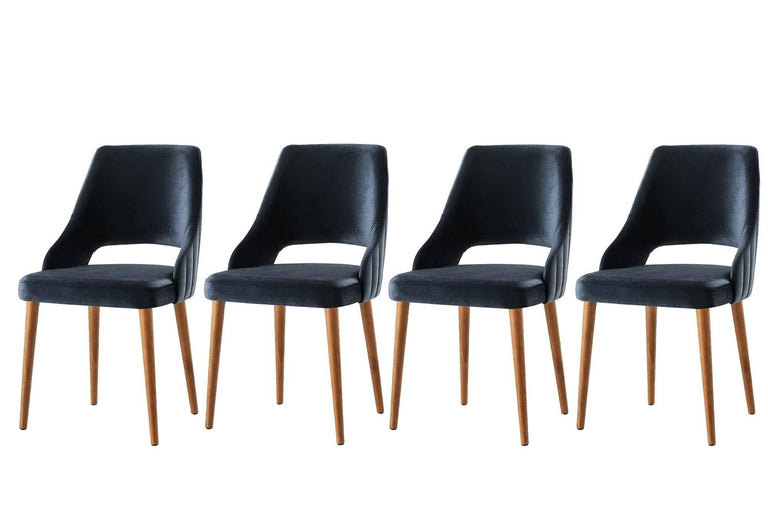 Set van 4 eetkamerstoelen Açelya velvet