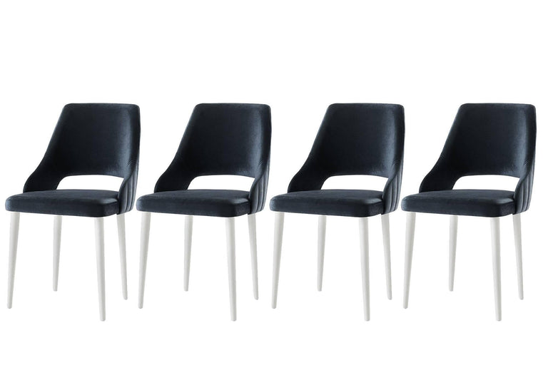 Set van 4 eetkamerstoelen Açelya velvet