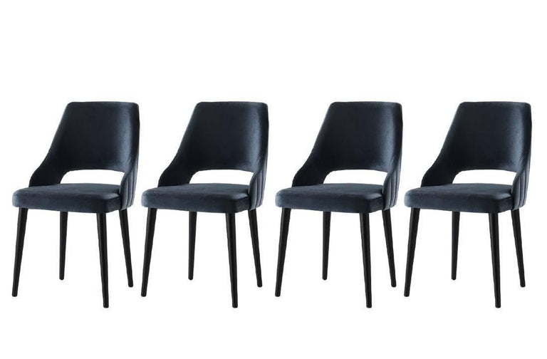 Set van 4 eetkamerstoelen Açelya velvet