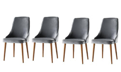 Set van 4 eetkamerstoelen Seyhan velvet