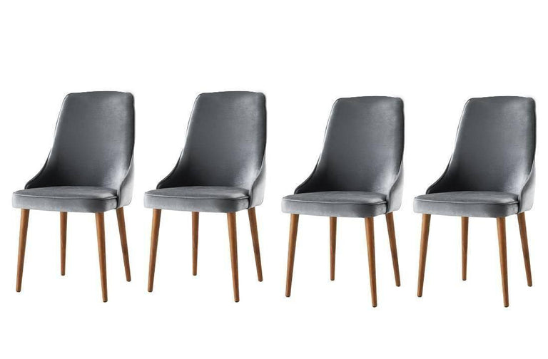 Set van 4 eetkamerstoelen Seyhan velvet