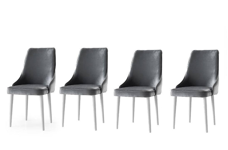 Set van 4 eetkamerstoelen Seyhan velvet