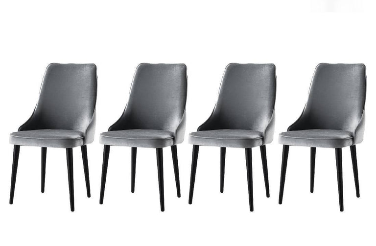 Set van 4 eetkamerstoelen Seyhan velvet