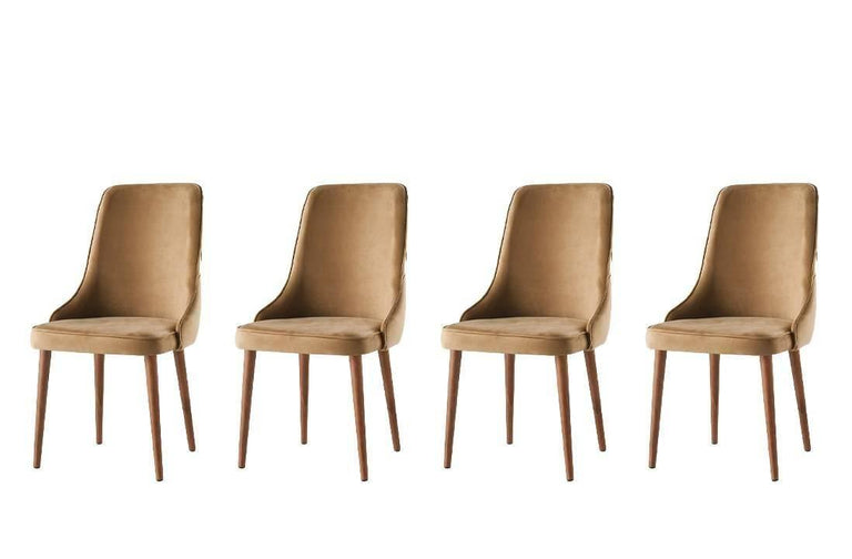 Set van 4 eetkamerstoelen Seyhan velvet