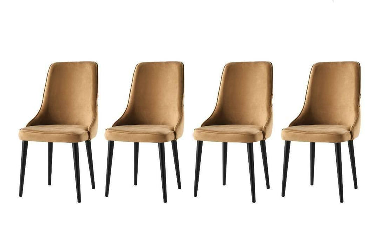 Set van 4 eetkamerstoelen Seyhan velvet