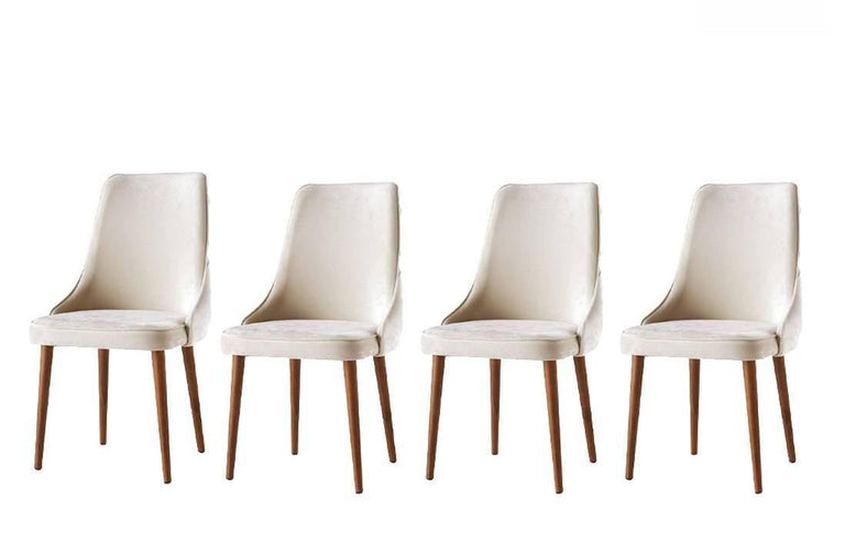 Set van 4 eetkamerstoelen Seyhan velvet