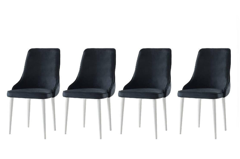 Set van 4 eetkamerstoelen Seyhan velvet