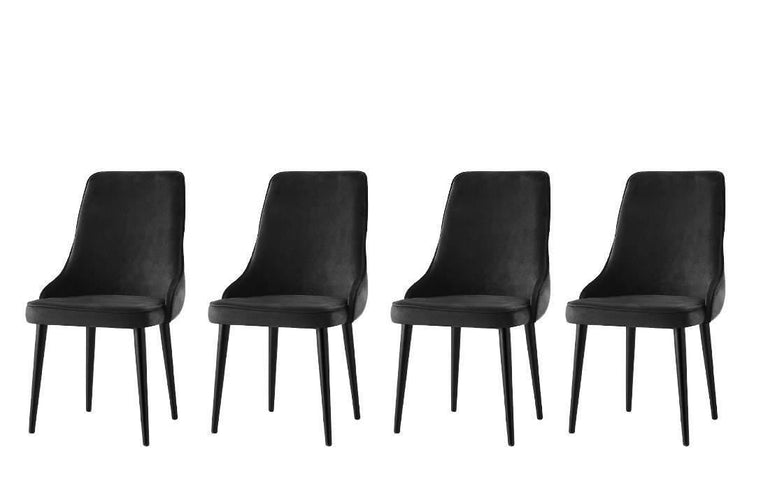 Set van 4 eetkamerstoelen Seyhan velvet