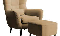 Fauteuil met hocker Verdiro velvet