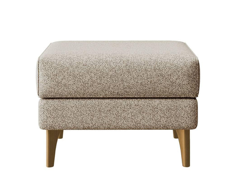 Fauteuil met hocker Casara bouclé