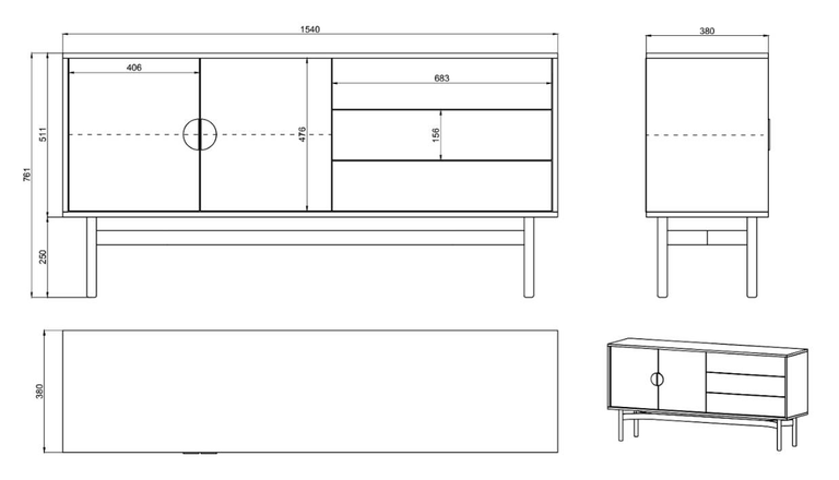 TV-meubel Stoon