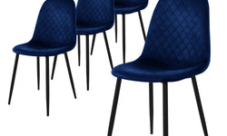 Set van 4 eetkamerstoelen Wisk velvet