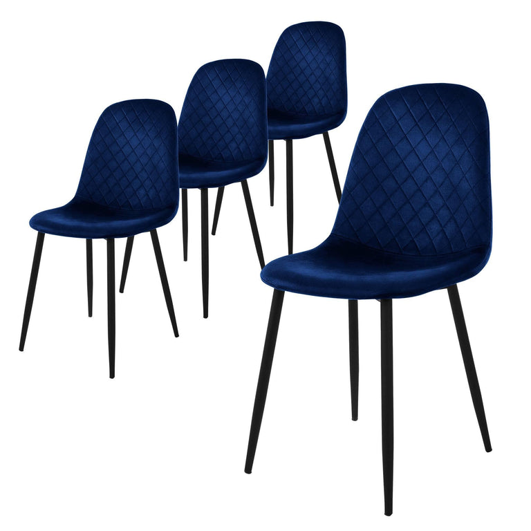 Set van 4 eetkamerstoelen Wisk velvet