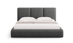 Bedframe Nicolas chenille met opbergruimte en hoofdbord 140 x 200 cm