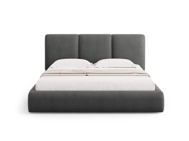 Bedframe Nicolas chenille met opbergruimte en hoofdbord 140 x 200 cm