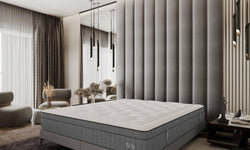 sia-home-set-vanmatrasonesleep en 2 bedframes celeste-wit-geweven-stof-bedden- matrassen-meubels2