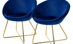 Set van 2 eetkamerstoelen Clair velvet