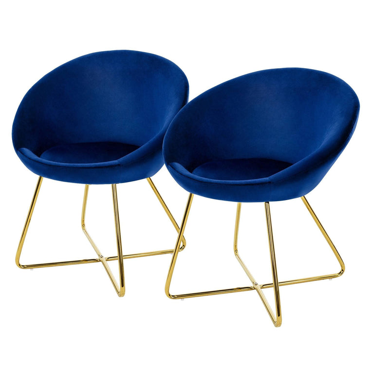 Set van 2 eetkamerstoelen Clair velvet