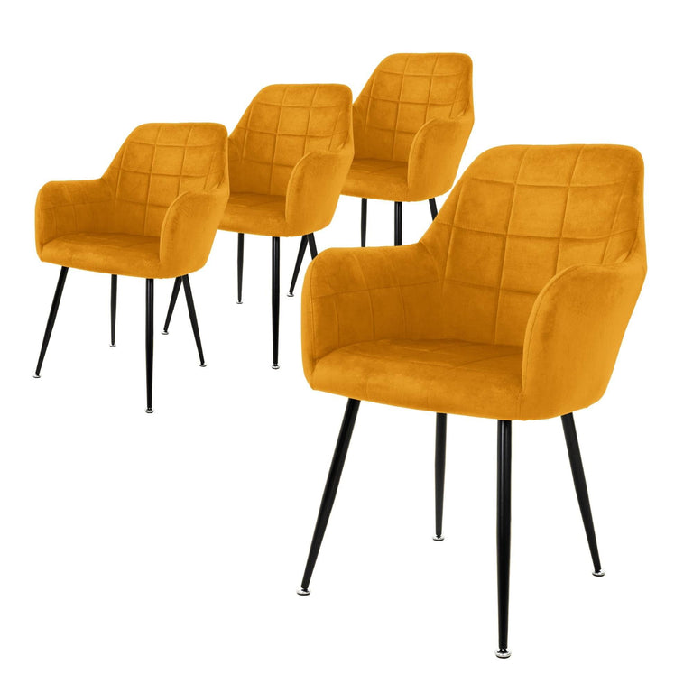 Set van 4 eetkamerstoelen Zel velvet