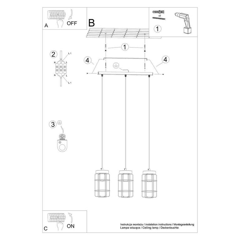 Hanglamp Gotto 3-lichts