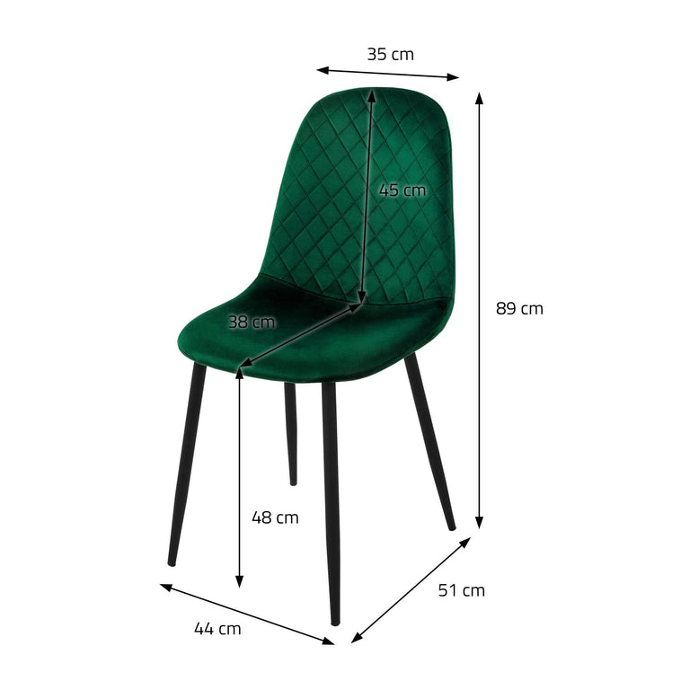 Set van 4 eetkamerstoelen Wisk velvet