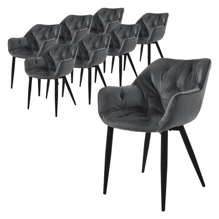 Set van 8 eetkamerstoelen Saga velvet