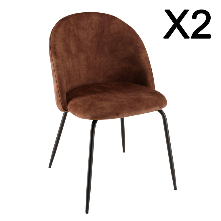 Set van 2 eetkamerstoelen Augustin velvet