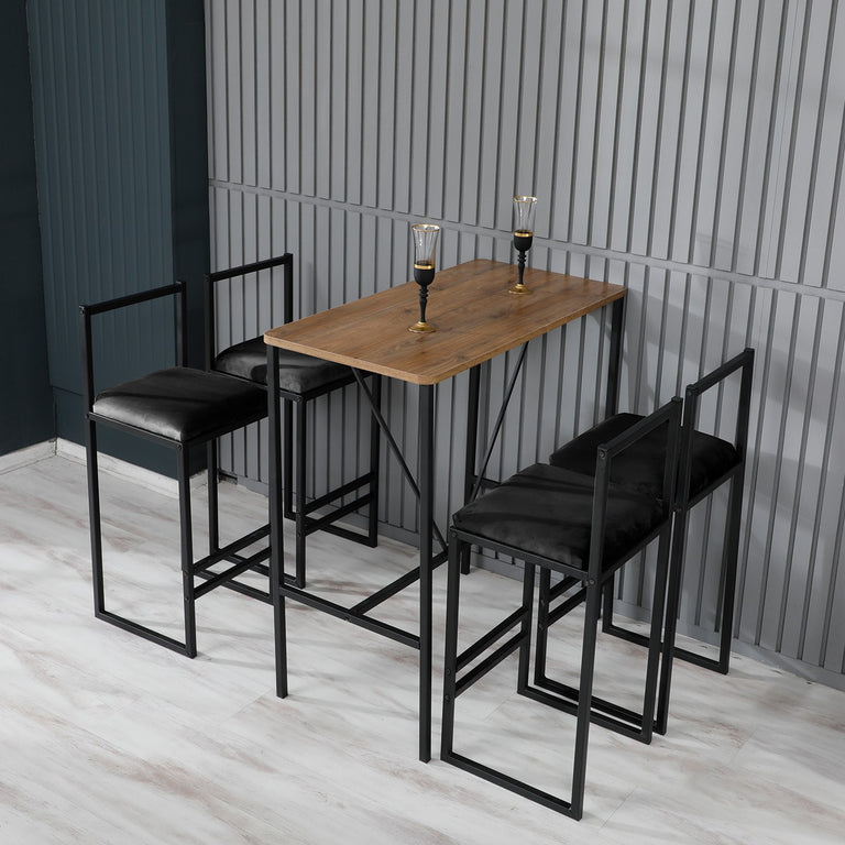 kalune design-set van 4 barstoelen met bartafel cassy-zwart--spaanplaat-tafels-meubels4