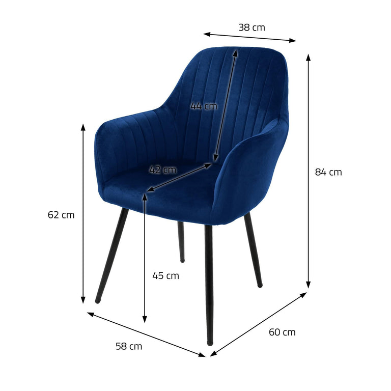 Set van 2 eetkamerstoelen Layla velvet