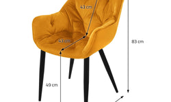 Set van 6 eetkamerstoelen Saga velvet