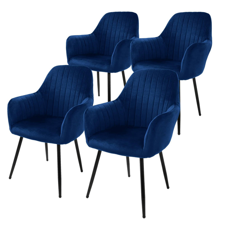 Set van 4 eetkamerstoelen Layla velvet