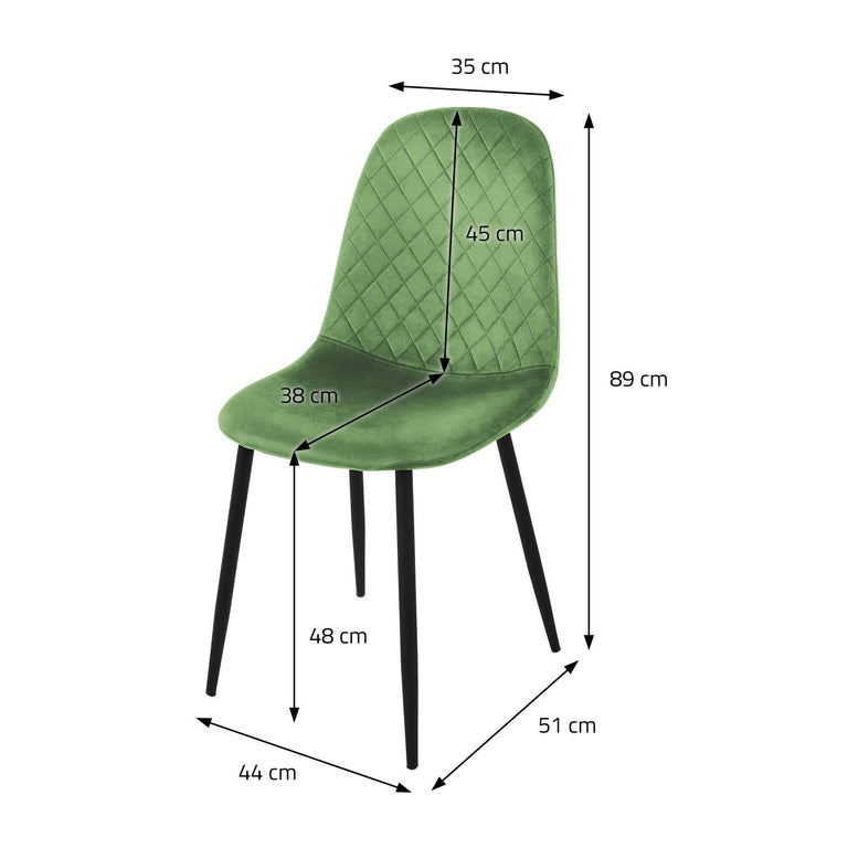 Set van 4 eetkamerstoelen Wisk velvet