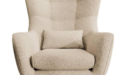 Fauteuil met hocker Verdiro bouclé