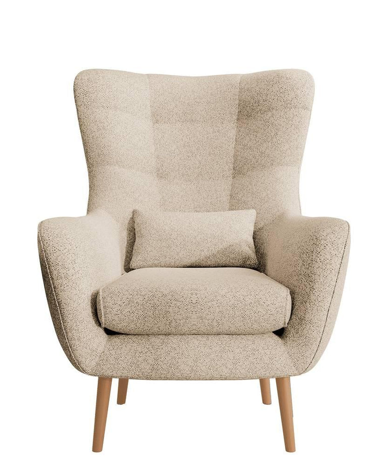 Fauteuil met hocker Verdiro bouclé