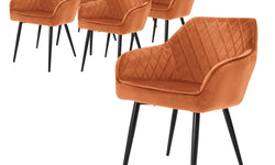 Set van 6 eetkamerstoelen Garth velvet