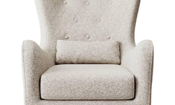 Fauteuil met hocker Casara bouclé