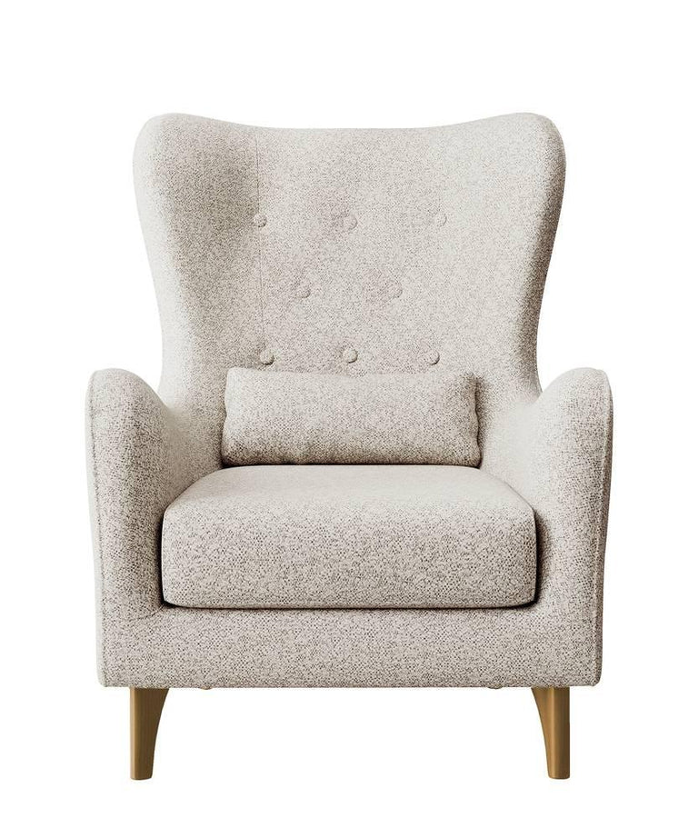 Fauteuil met hocker Casara bouclé