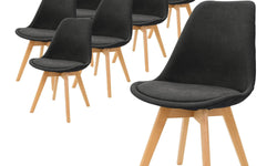 Set van 8 eetkamerstoelen Alison linnen