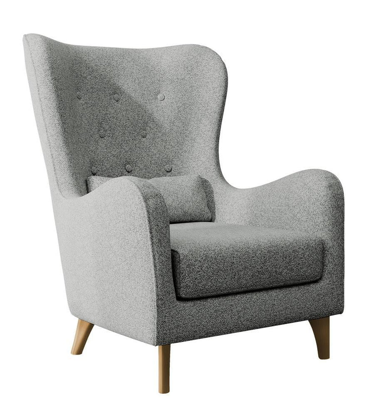 Fauteuil met hocker Casara bouclé