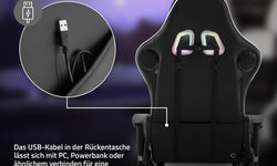 Gamestoel Xana met RGB-verlichting en Bluetooth speakers