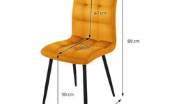 Set van 4 eetkamerstoelen Quinn velvet